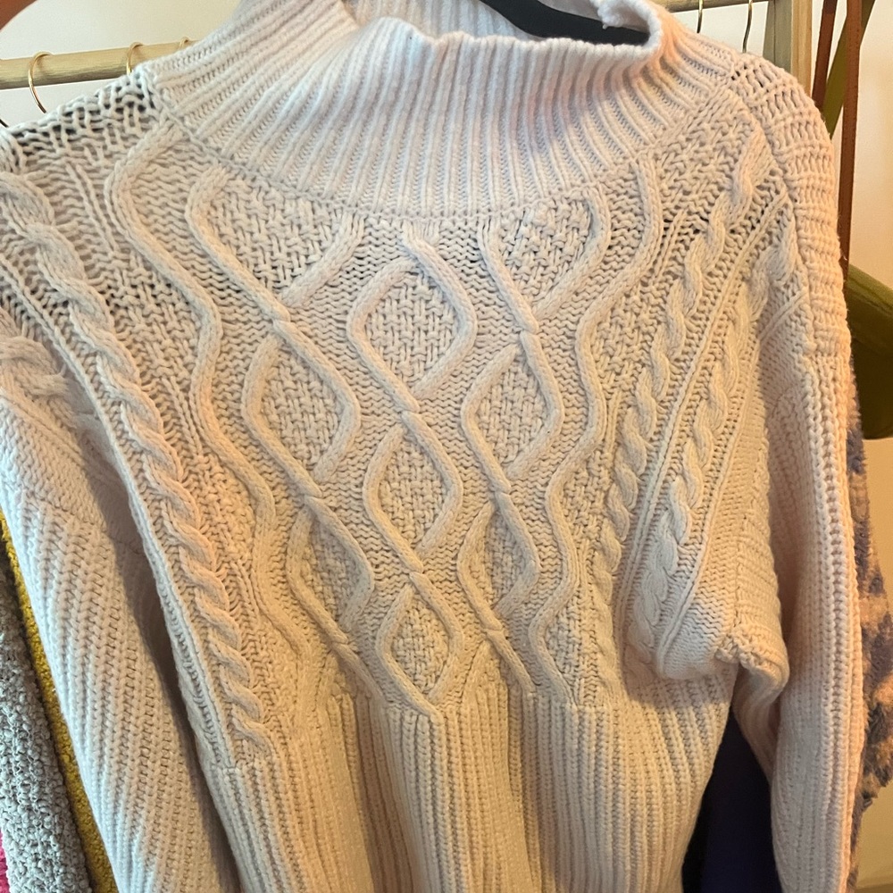 Creamy White Mock-neck Sweater